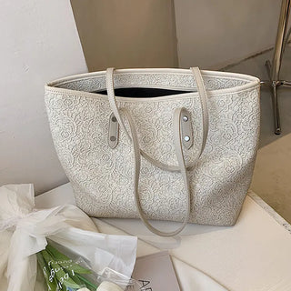 Summer large-capacity shoulder bag female 2021 new fashion solid color handbag commuter shopping bag tote bag ALODIA STORE