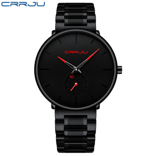 CRRJU Mens Watches Stainless Steel Men's Wrist Watch Casual Luxury Waterproof Sport Watch for Men Quartz Watch Relogio Masculino ALODIA STORE