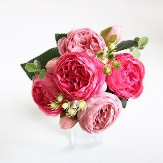Artificial Flowers Peony Bouquet Silk Rose Vase for Home Decor Garden Wedding Decorative Fake Plants Christmas Garland Material ALODIA STORE