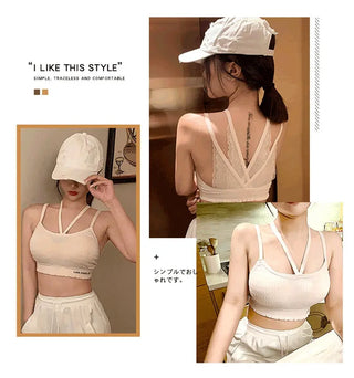 Big Size Running Fitness Bras Lace Gym Tank Top Sexy Cropped Sport Bra Push Up Lingerie Padded Femme T Shirt CropTops ALODIA STORE
