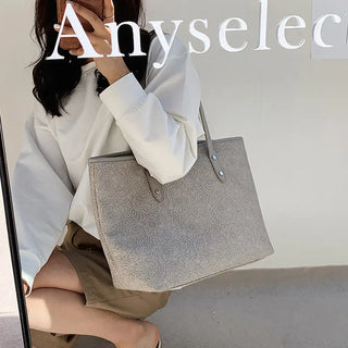 Summer large-capacity shoulder bag female 2021 new fashion solid color handbag commuter shopping bag tote bag ALODIA STORE