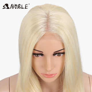Noble Synthetic Lace Front Wig Long straight Hair 28 Inch Natural Wig Ombre Blonde Wig Heat Resistant Fiber Wigs For Black Women ALODIA STORE