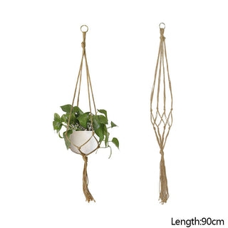 Macrame Handmade Plant Hanger Baskets Flower Pots Holder Balcony Hanging Decoration Knotted Lifting Rope Home Garden Supplies ALODIA STORE