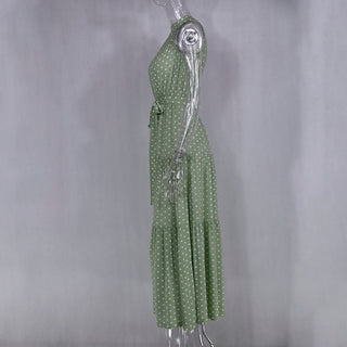 Summer Long Dress Polka Dot Casual Dresses Black Sexy Halter Strapless New 2023 ALODIA STORE