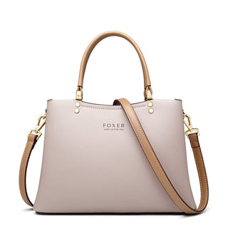 FOXER Elegant Bag Leather Lady Handbag Simple Tote bag ALODIA STORE