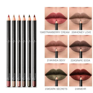 6 12Pcs/Set Waterproof Pencil Lipstick Set Pen Matte Lip Liner Long Lasting Makeup Pens Easy to Wear Non-stick Cup карандаш для ALODIA STORE