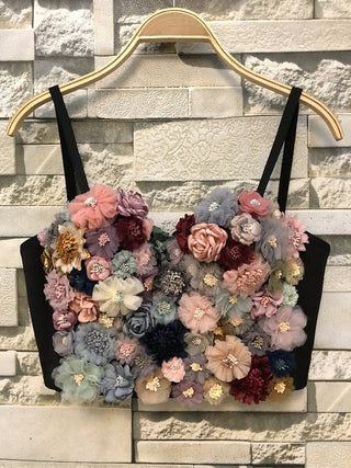 Ellolace 2020 Applique Floral Corselets Women's Bachelorette Bustier Bra Cropped Top Wedding Bralette Vest Sexy Corset Top ALODIA STORE