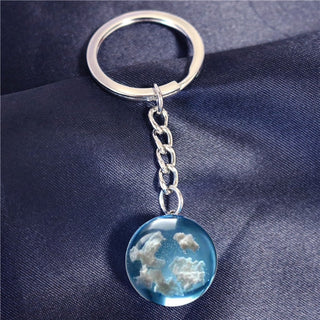 Chic Transparent Resin Rould Ball Moon Pendant Necklace Women Blue Sky White Cloud Chain Necklace Fashion Jewelry Gifts for Girl ALODIA STORE