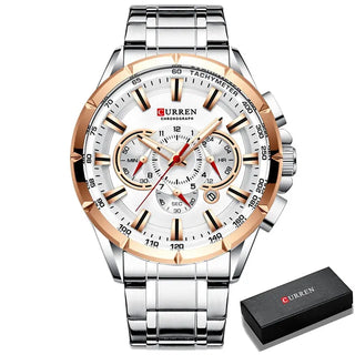 Curren Men’s Watches Top Brand Luxury Chronograph Quartz Men Watch Waterproof Sport Wrist Watch Men Stainless Steel Male Clock ALODIA STORE