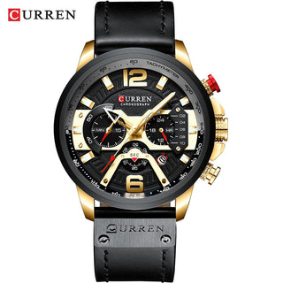 CURREN Casual Sport Watches for Men Top Brand Luxury Military Leather Wrist Watch Man Clock Fashion Chronograph Wristwatch ALODIA STORE
