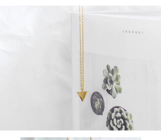 Wild&amp;Free Gold Plated Triangle Moon Star Pendant Necklace For Women Girls Short Geometric Charm Necklace ladies gift ALODIA STORE