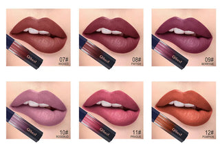 QIBEST Lip Gloss Makeup Moisturizer Waterproof 12 Colors Makeup Lipstick Long Lasting Liquid Lipstick Lip Tint Cosmetics TLSM2 - Alodia Store