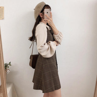 Plaid Button Shirt Dress ALODIA STORE