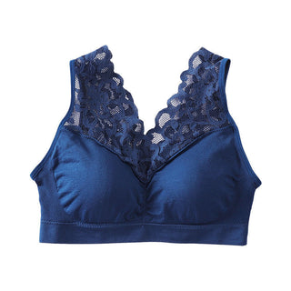 (35-100kg) Sexy Lace Free Wire Underwear Women Push Up Bra with Pad Kpop Fashion Cozy Chest Wrap Undies Lingerie Female Crop Top ALODIA STORE