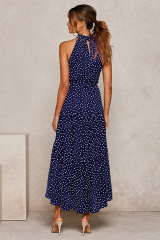 Summer Long Dress Polka Dot Casual Dresses Black Sexy Halter Strapless New 2023 ALODIA STORE