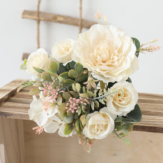Autumn Artificial Peony Flowers Bride Silk Rose Bouquet DIY Wedding Home Garden Decoration Accessories Fall Hydrangea Fake Plant ALODIA STORE