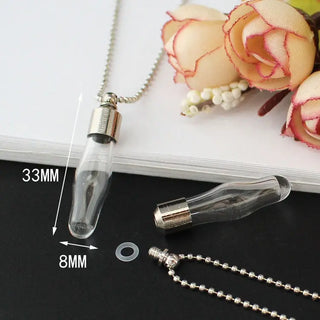 2PCS Glass Locket Urn Jewelry Cremation Jewelry Urn Necklace for Ashes Fillable vials Necklaces Blood Vial Necklace ALODIA STORE