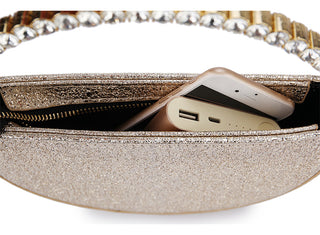 Luxury Colored Diamond Half Moon Women Purses and Handbags Evening Bag Serpentine Designer Party Clutch Bag Chic Wedding Bag ALODIA STORE