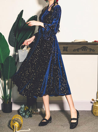 Dress Female Casual Long Sleeve Flroal Midi Dress ALODIA STORE