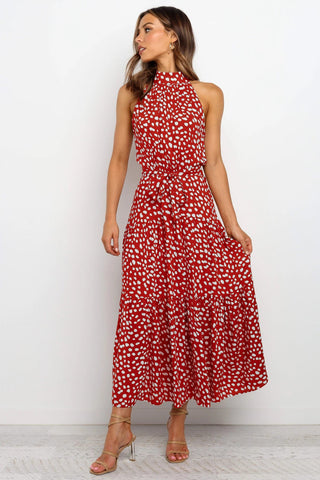 Summer Long Dress Polka Dot Casual Dresses Black Sexy Halter Strapless New 2023 ALODIA STORE
