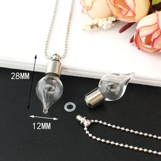 2PCS Glass Locket Urn Jewelry Cremation Jewelry Urn Necklace for Ashes Fillable vials Necklaces Blood Vial Necklace ALODIA STORE