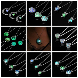 ZOVOLI Vintage Moon Luminous Glowing Moonstone Pendant Necklace Women Jewelry Long Chain Lotus Buddha Pendant Necklaces Gifts ALODIA STORE