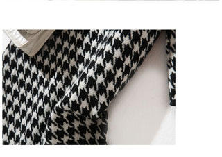 Bird lattice Turtleneck Basic Soft Sweater Dress Korean ALODIA STORE