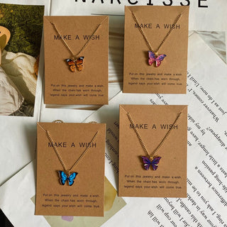 Fashion Women Necklace Korea Style New Butterfly Pendant Necklace Gift For Girl  Cute Lovely Neck Jewelry Wholesale Dropshipping ALODIA STORE