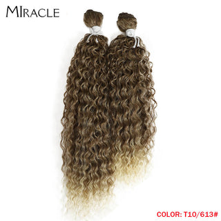 Afro Kinky Curly Hair Wave Synthetic Hair Heat Resistant Deep Wave Hair Bundles Extensions Brown Miracle hair Curly Weave Hair ALODIA STORE
