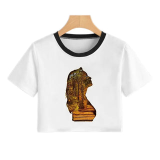 2020 New Summer Sexy Girls Printing Fashion Harajuku Sexy Tank Crop Top Mujer White Tops Clothes Women Croptop Short Sleeve ALODIA STORE