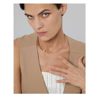 Yhpup Charm New Geometric Snake Chain Necklace Trendy Stainless Steel Jewelry Golden Metal Texture брелок Women Waterproof Gift ALODIA STORE
