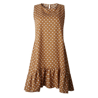 Summer dress Polka Dot Sleeveless Beach Mini Dress ALODIA STORE