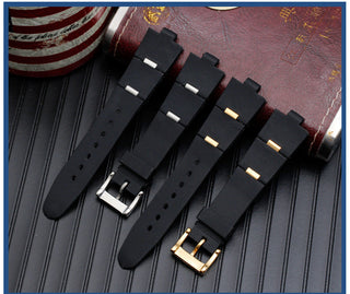 Silicone Watch Barcelet Watch Accessories Band for BVLGARI DP42C14SVDGMT Convex 8mm Rubber Strap Men and Women 2 Types ALODIA STORE