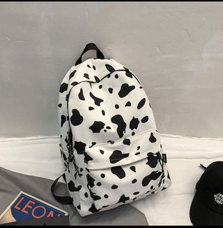 Cute Milk Cow Printing Women's Backpack Canvas Travel Mochila Women School Bag for Teenager Girls Fashion Rucksack Wholesale ALODIA STORE