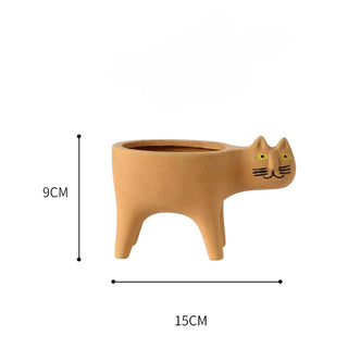 Cartoons Cat Flowerpot Animal Ceramic Flowerpot Cute Vase Cactus Succulent Plants Potted  Flower Arrangement Home Decoration ALODIA STORE