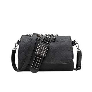 DAEYOTEN Skull Rivets Shoulder Bag Female Black ALODIA STORE