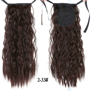 Allaosify Long Straight Clip In Hair Fake Hair Ponytail Hairpiece With Hairpins Synthetic Hair Pony Tail Brown Hair Extensions ALODIA STORE