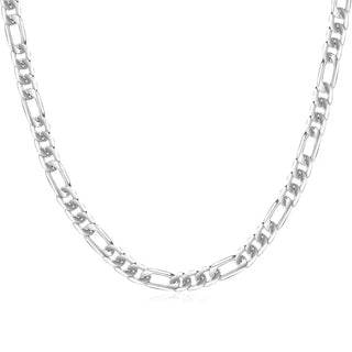 Men's 8MM 20'' 55cm Silver Colour Necklace Fashion  Silver Colour Jewelry Figaro Chain Necklace For Women Male AAA Quality ALODIA STORE