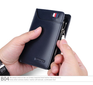 WILLIAMPOLO Coin Purses Genuine Leather Men Wallet With Card Holder Short Purse Zipper Wallets Casual Standard Wallets PL293 ALODIA STORE