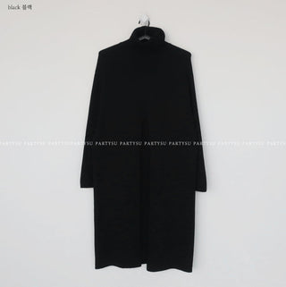 2023 Korean Style Turtleneck Long fall winter Sweater Dress Side split Female Pullover mujer sueteres ALODIA STORE