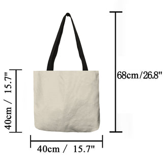 Wishing Girl Print Linen Reusable Shopping Bags ALODIA STORE