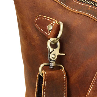 100% Genuine Crazy Horse Leather Men Travel Bags With Rivet Big HandBag For Male Cowhide Duffel Bag Mans Travelling Bag luxury ALODIA STORE