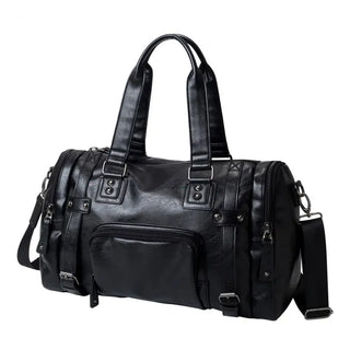 Luxury Style Mens Leather Travel Bag PU Handbags Male Travel Duffel Bags Tote High Quality Men Business Messenger Shoulder Bag ALODIA STORE