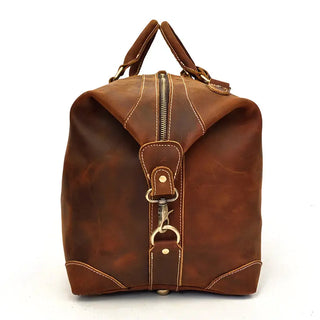 100% Genuine Crazy Horse Leather Men Travel Bags With Rivet Big HandBag For Male Cowhide Duffel Bag Mans Travelling Bag luxury ALODIA STORE