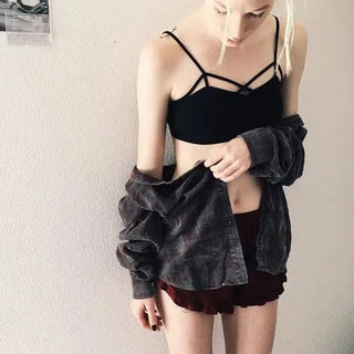 BIVIGAOS Summer New Modal Cotton Crossed Chest Top Crop Short Strappy Bra Cropped Feminino Sexy Crop Top Women Croptop Camisole ALODIA STORE