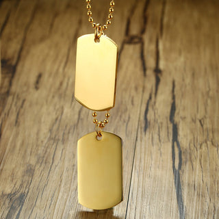 Vnox Stainless Steel Double Dog Tag Necklace for Men High Polished Pendant ID Men Jewelry 24" Chain Necklace ALODIA STORE