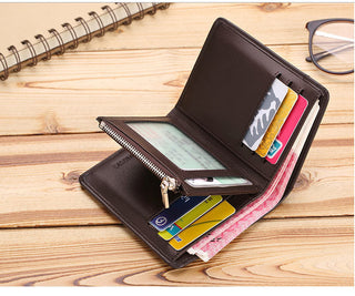 WILLIAMPOLO Coin Purses Genuine Leather Men Wallet With Card Holder Short Purse Zipper Wallets Casual Standard Wallets PL293 ALODIA STORE