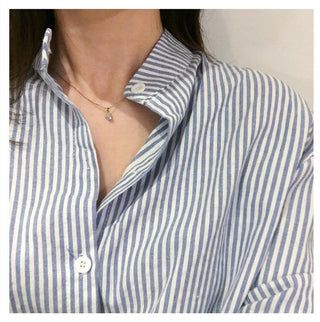 Colorfaith DR1800 2023 Striped Cotton and Linen Shirt Dress Lace Up Women Spring Summer Elegant Korean Fashion Lady Long Dresses ALODIA STORE