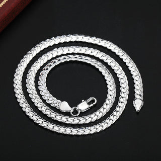 20-60cm 925 sterling Silver luxury brand design noble Necklace Chain For Woman Men Fashion Wedding Engagement Jewelry ALODIA STORE
