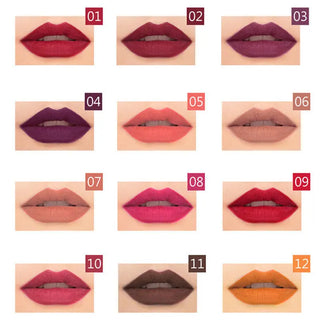 6 12Pcs/Set Waterproof Pencil Lipstick Set Pen Matte Lip Liner Long Lasting Makeup Pens Easy to Wear Non-stick Cup карандаш для ALODIA STORE
